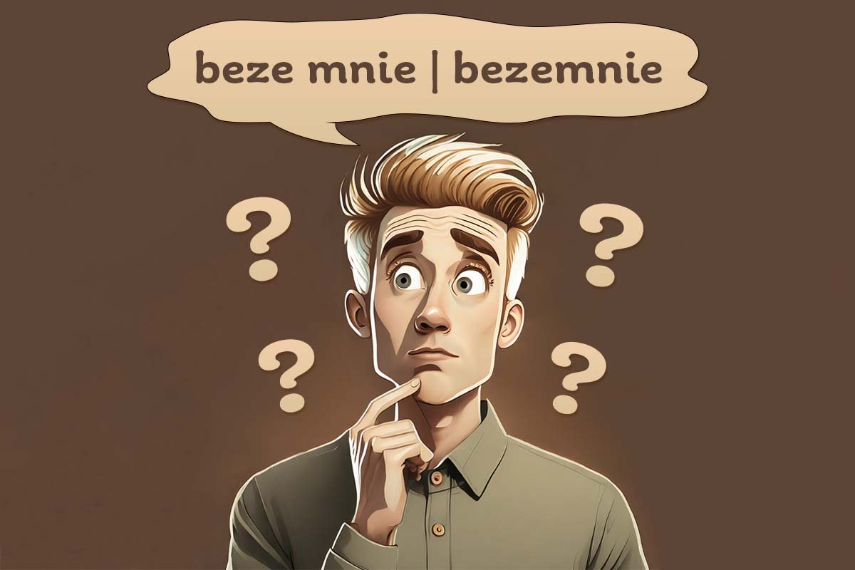 chłopak myśli, która forma zapisu jest prawidłowa: beze mnie czy bezemnie