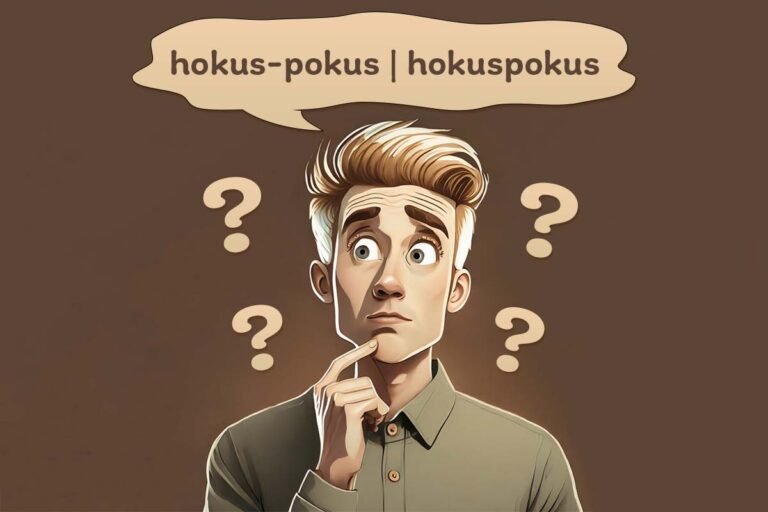 chłopak myśli, która forma zapisu jest prawidłowa: hokus-pokus czy hokuspokus