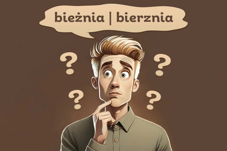 chłopak myśli, która forma zapisu jest prawidłowa: bieżnia czy bierznia