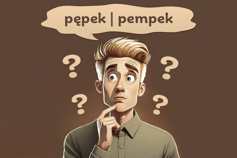 chłopak myśli, która forma zapisu jest prawidłowa: pępek czy pempek